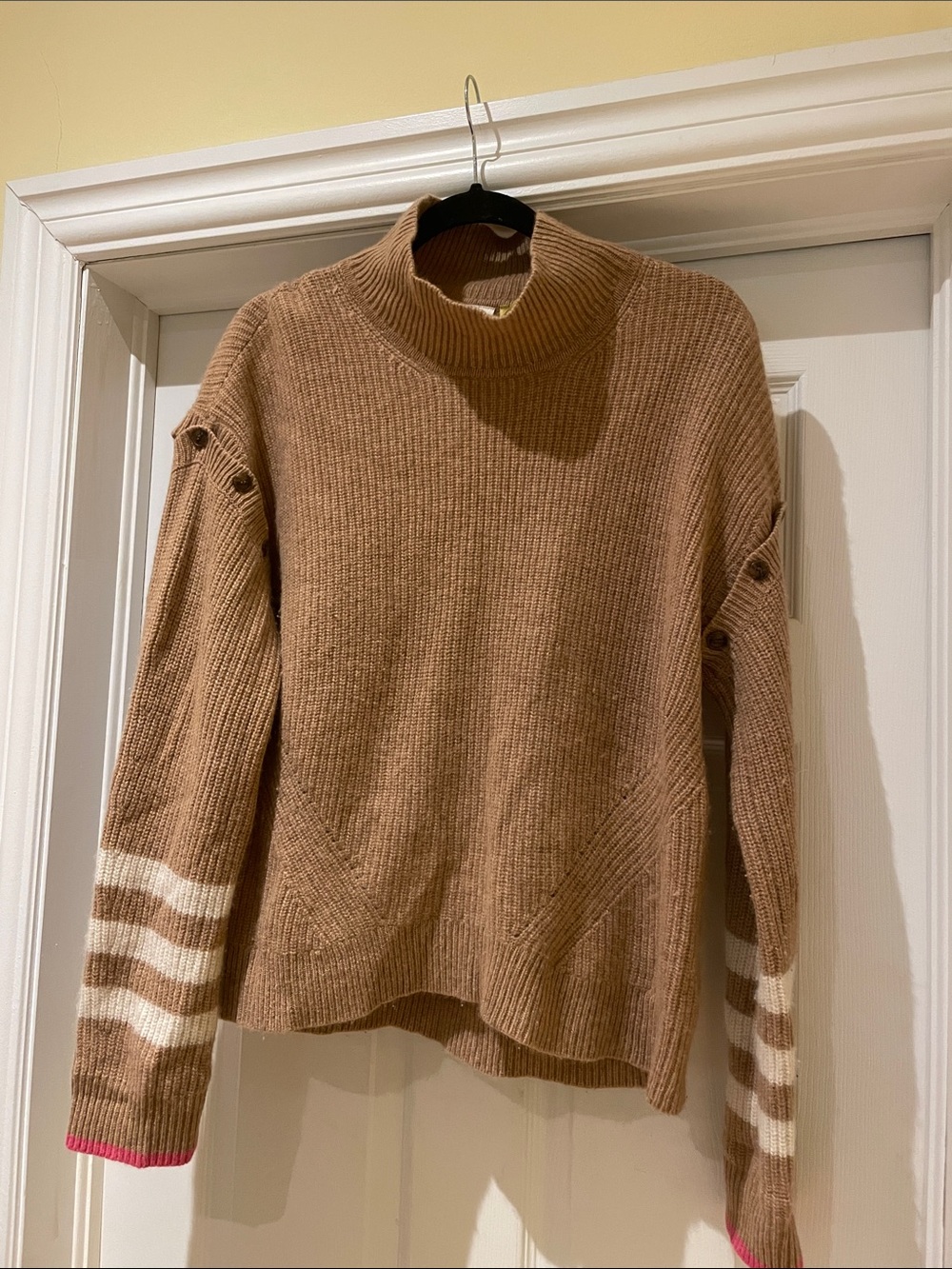 Maeve Anthropologie 100% Cashmere Convertible Sweater Vest Camel L